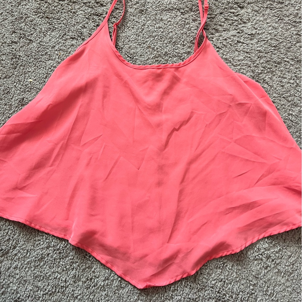 Peach, silky, Tank Top.
